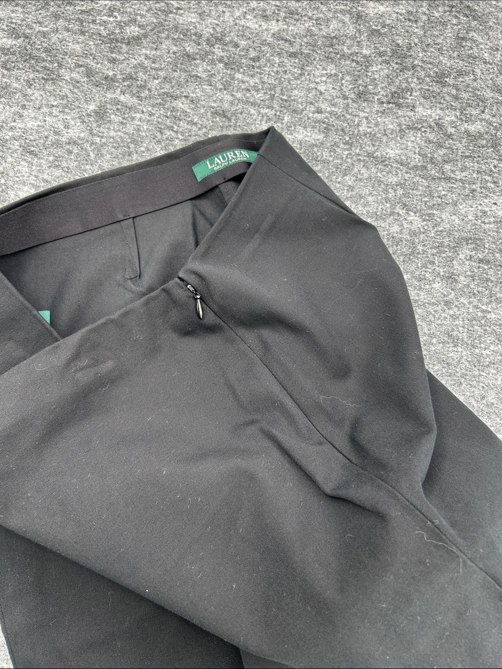 Lauren Ralph Lauren Black Pull-On Ankle Pants Size 12 Stretch Slim Career - Picture 7 of 11